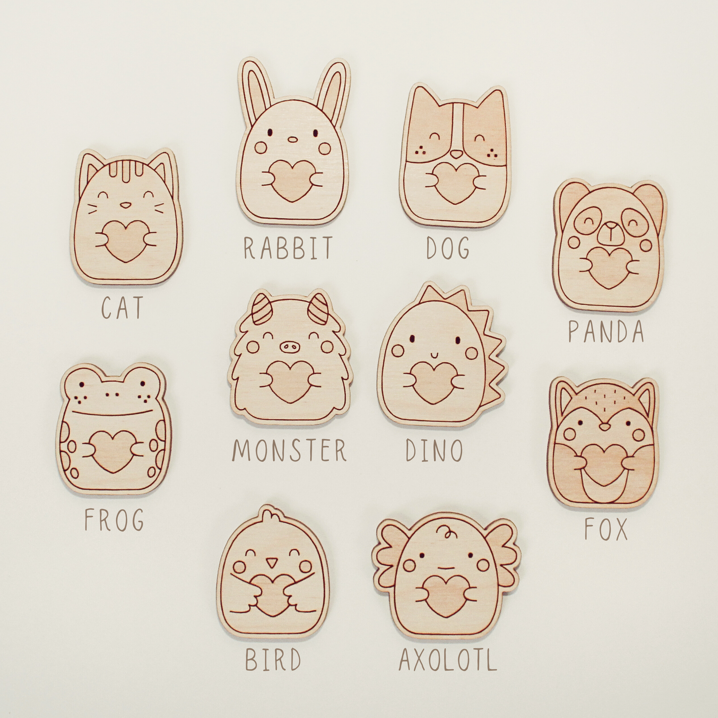 Wooden Pocket Hug, Monster. Thinking of You Gift