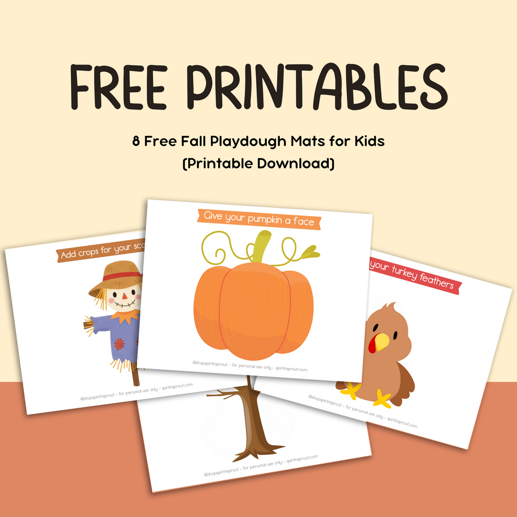  free fall-themed playdough mats