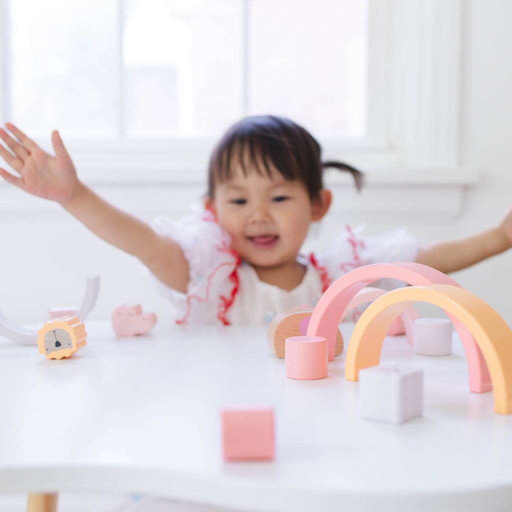 Pink Animal Rainbow Stacking Toy SpiritnSprout