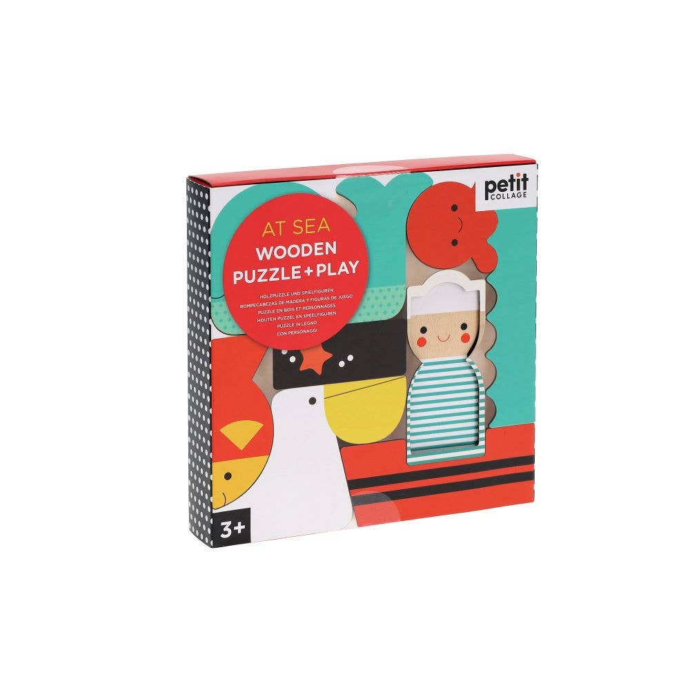 At Sea Wooden Puzzle + Play Petit Collage