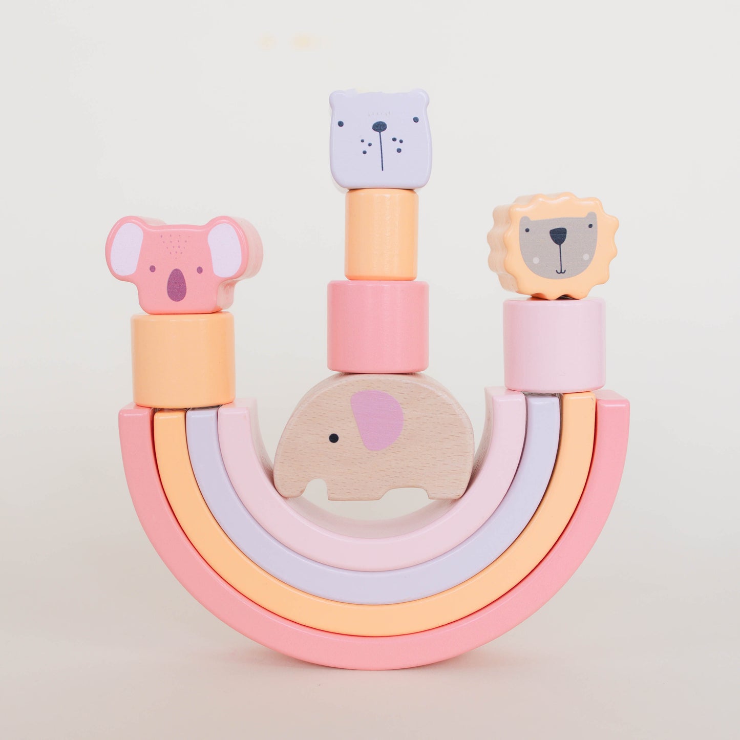 Pink Animal Rainbow Stacking Toy