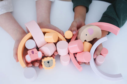 Pink Animal Rainbow Stacking Toy