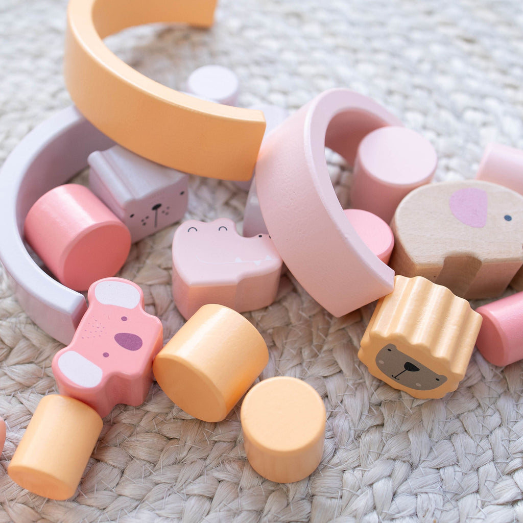 Pink Animal Rainbow Stacking Toy SpiritnSprout