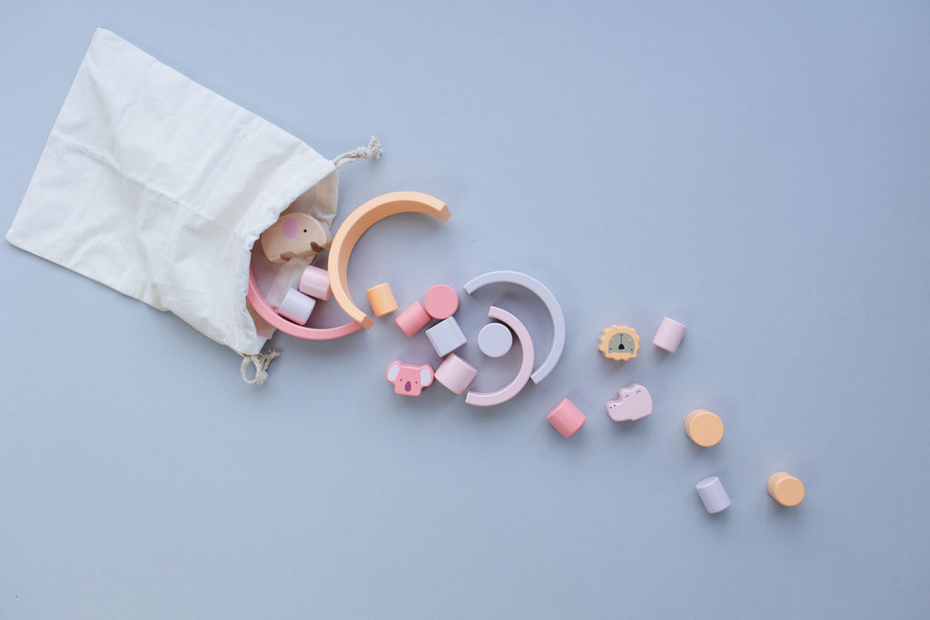 Pink Animal Rainbow Stacking Toy SpiritnSprout