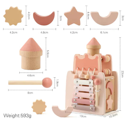 Pink Wooden Castle with Blocks