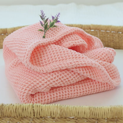 Rose Pink Waffle Baby Blanket