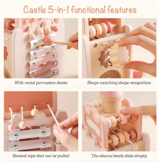 Pink Wooden Castle with Blocks