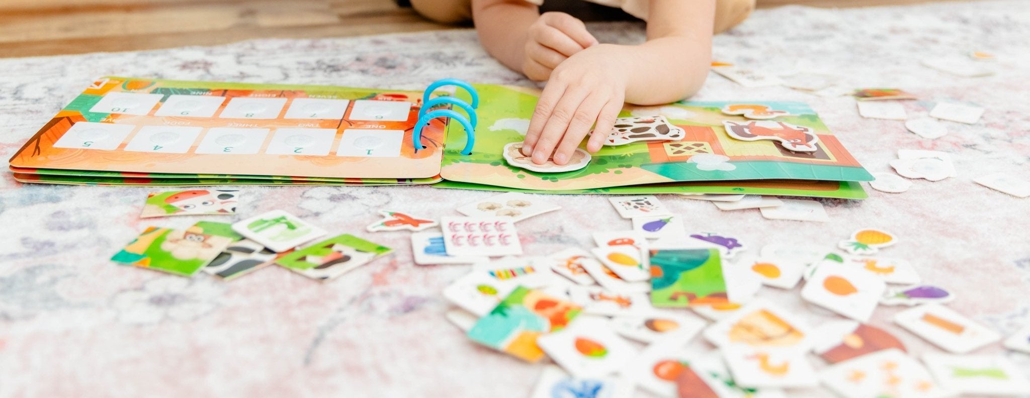 Farm Busy Book for Toddlers - Preassembled with Zipper Pouch - Velcro Matching Activity Book - SpiritnSprout