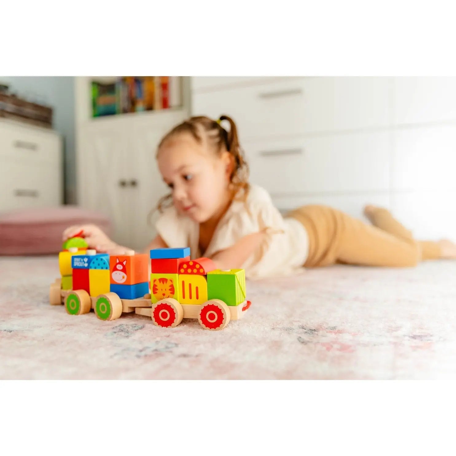 Stack In Train Farm Wooden Stacking Train – SpiritnSprout