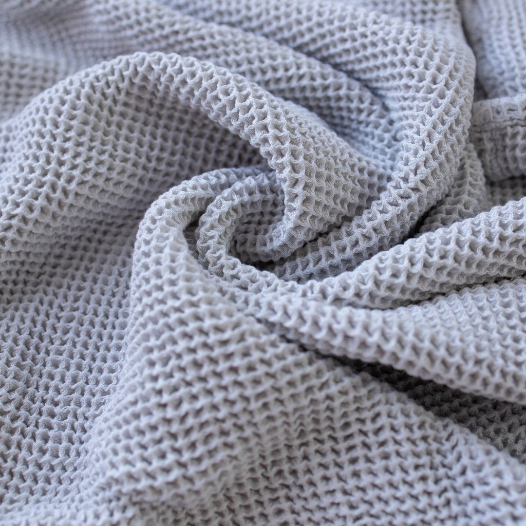 Close-up of textured gray fabric