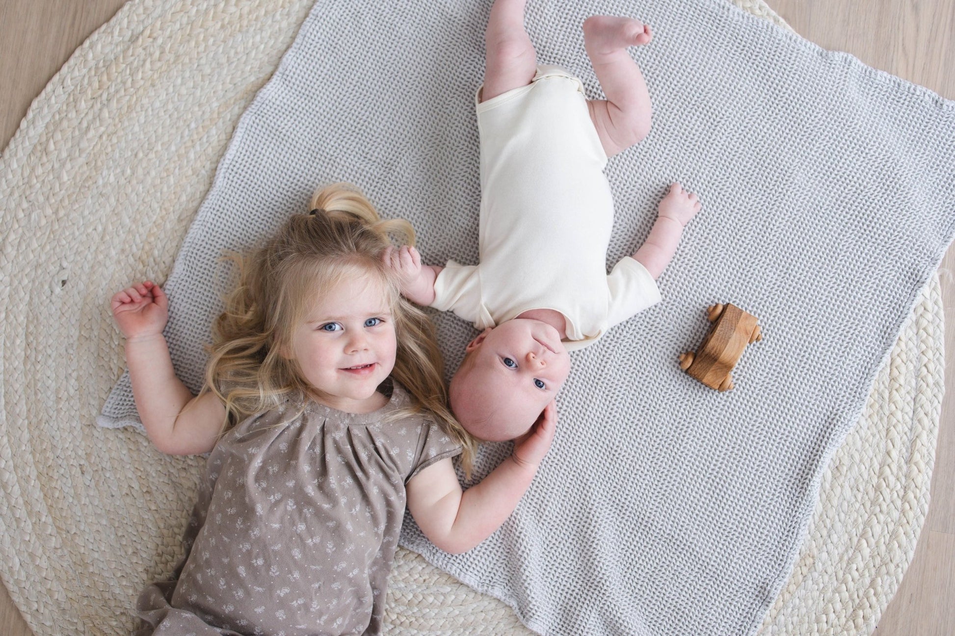 Grey Waffle Bamboo Baby Blanket, 40"x40"- Soft Baby Swaddle Blanket Gender Neutral Baby Shower Gift - SpiritnSprout