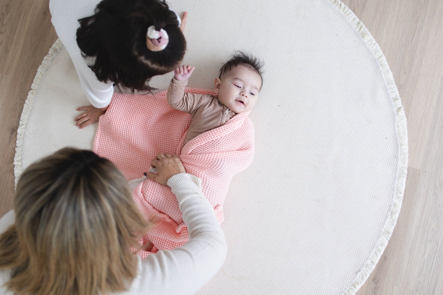 Rose Pink Waffle Bamboo Baby Blanket, 40"x40"- Soft Baby Swaddle Blanket Baby Shower Gift - SpiritnSprout