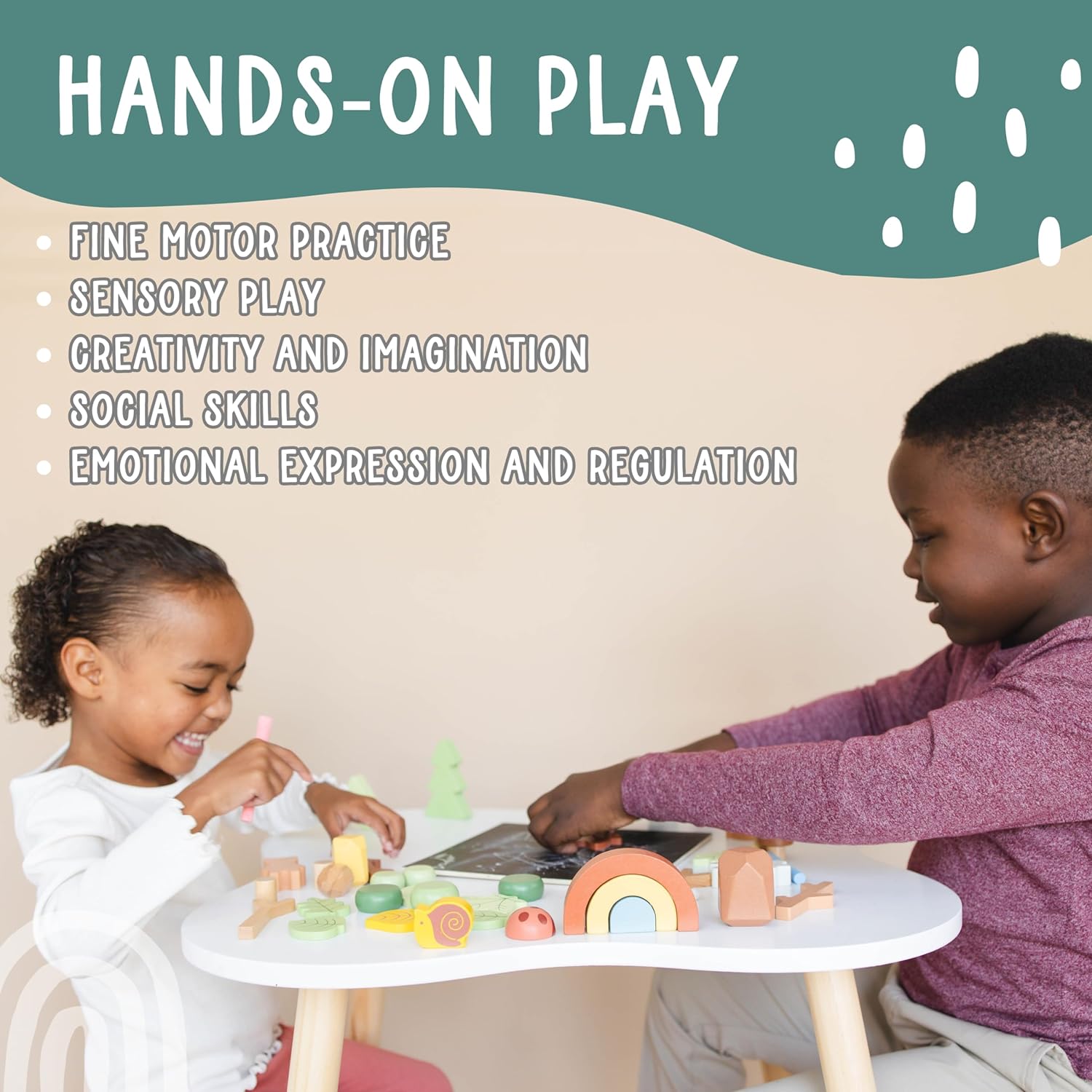 Wooden Forest Sensory Bin Accessories - Montessori Toddler Toys - Wooden Stacking Blocks - SpiritnSprout