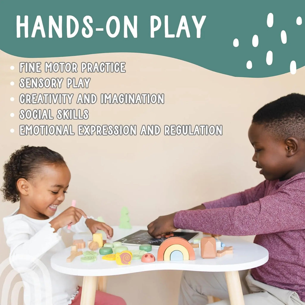 Wooden Forest Sensory Bin Accessories - Montessori Toddler Toys - Wooden Stacking Blocks - SpiritnSprout